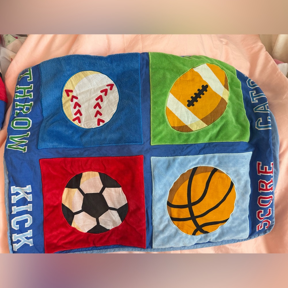 Set of 2 Standard Sports/balls Patchwork Pillow Shams